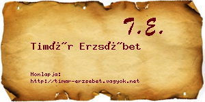 Timár Erzsébet névjegykártya